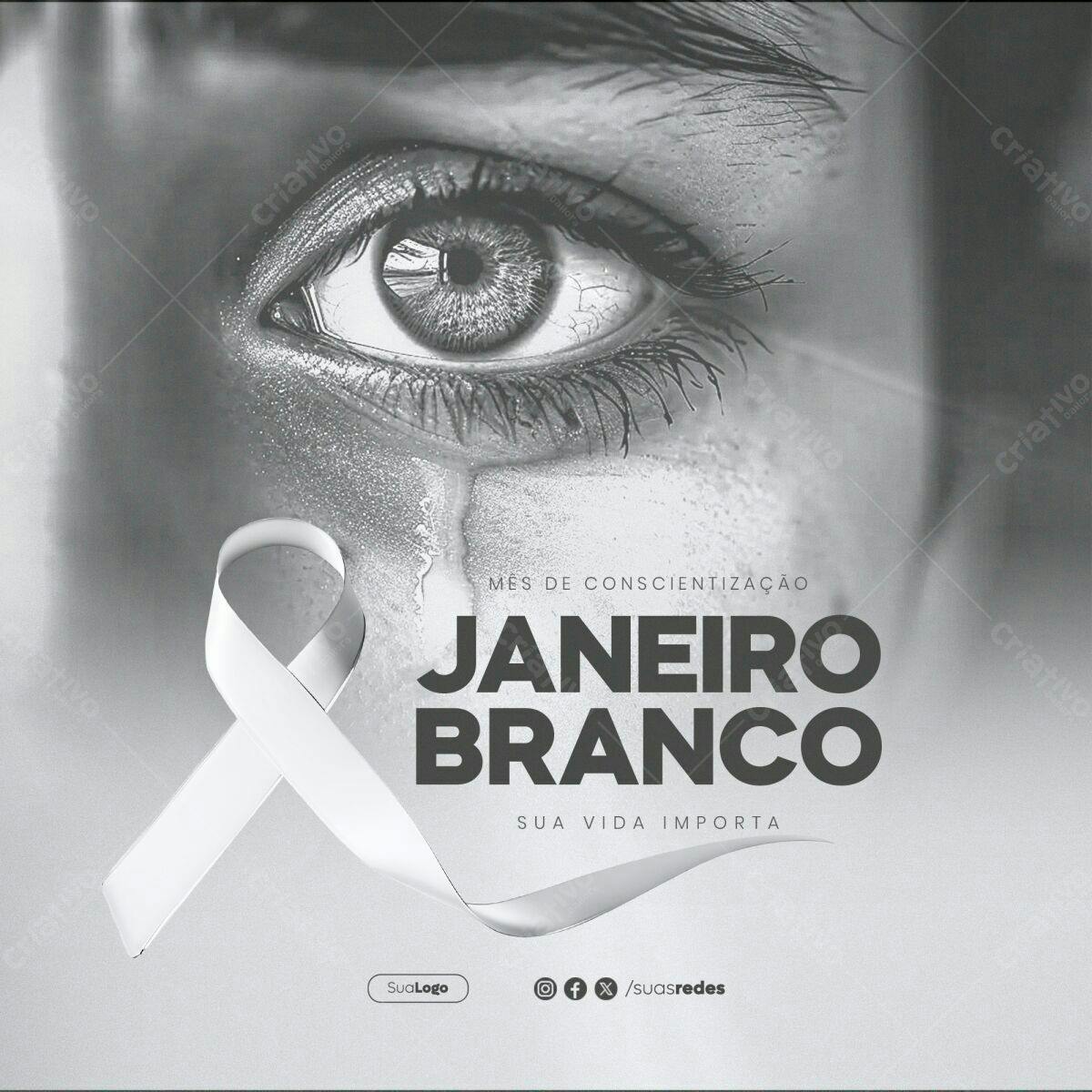 Post para Janeiro Branco PSD Editável