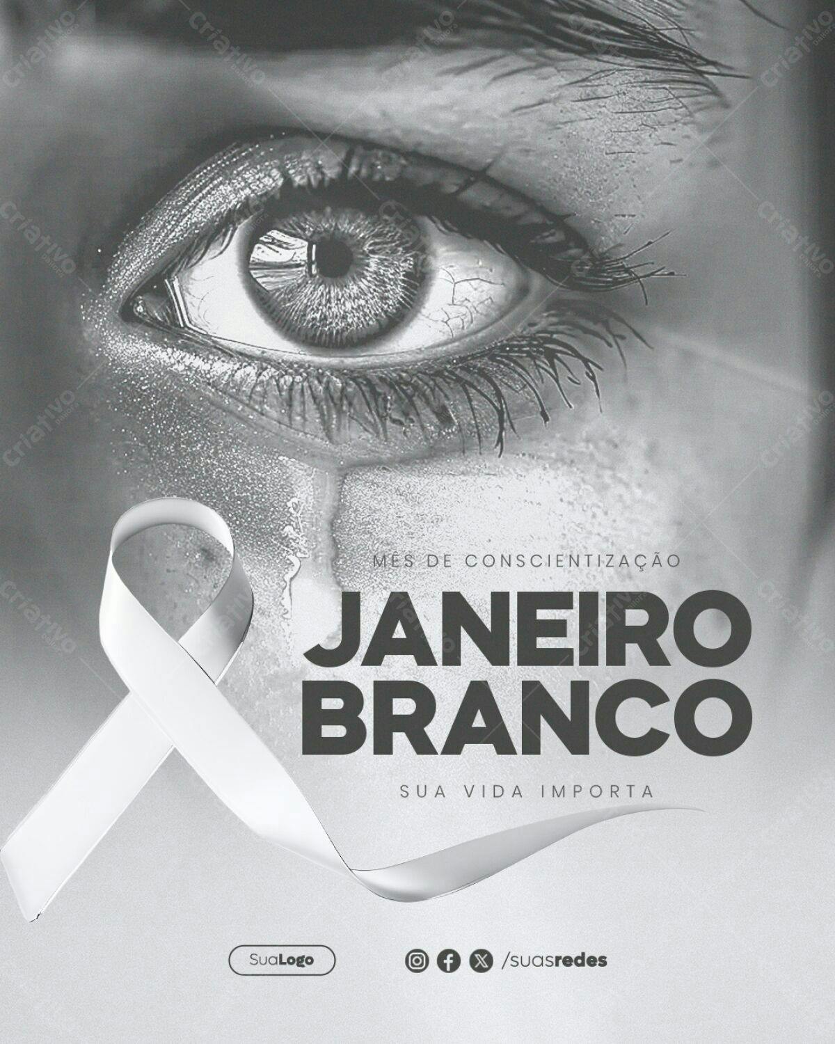 Post Janeiro Branco PSD Editável