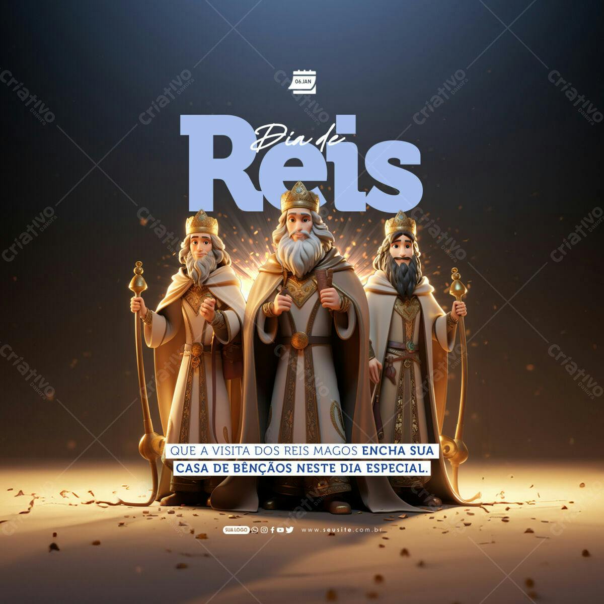 Postagem Dia de Reis PSD Editável
