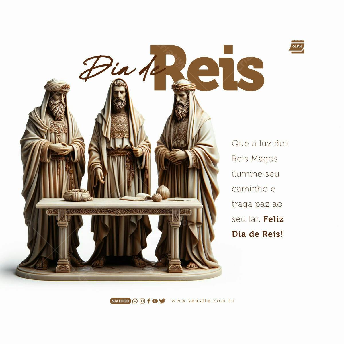 Postagem Dia de Reis PSD Editável