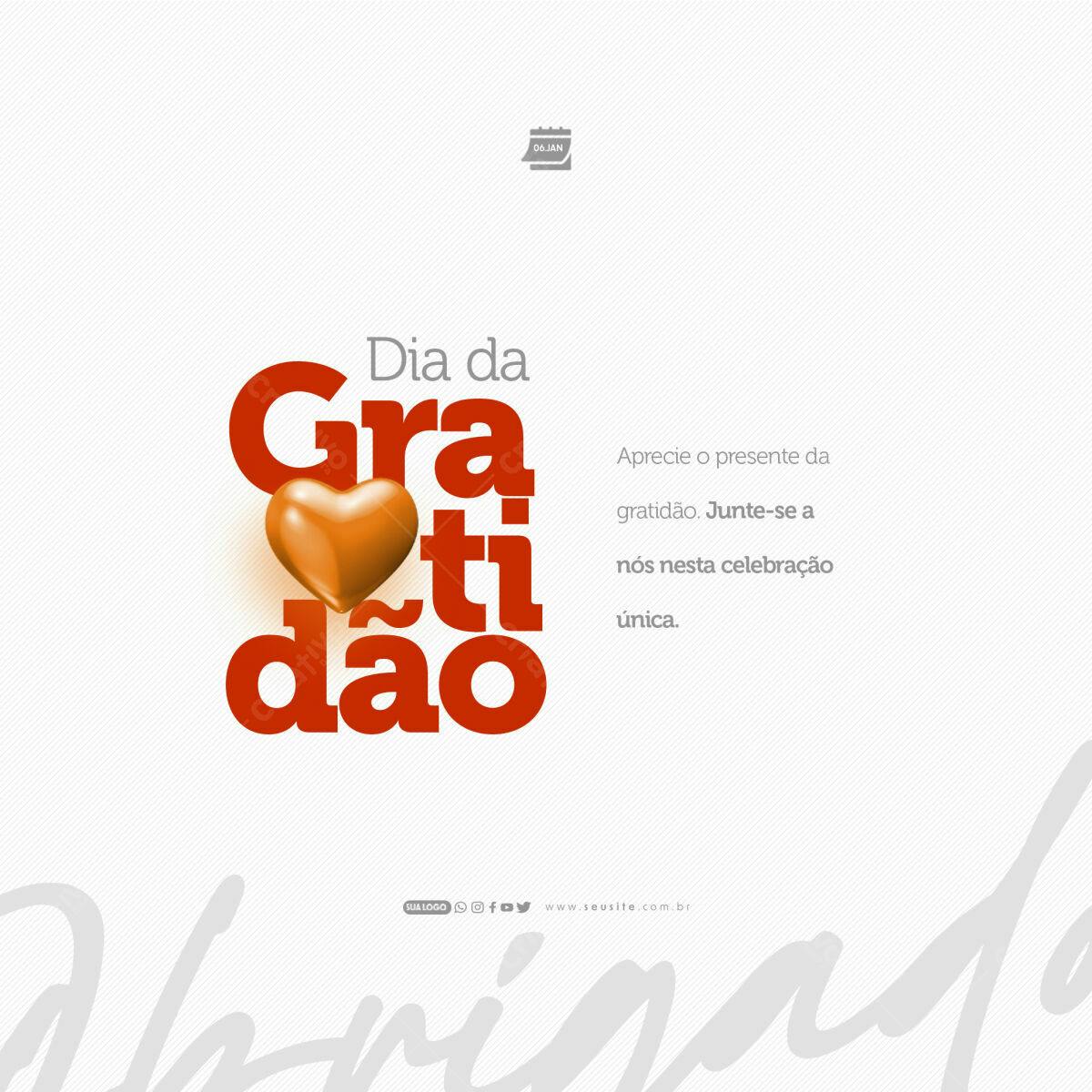 Post para o Dia da Gratidão PSD Editável