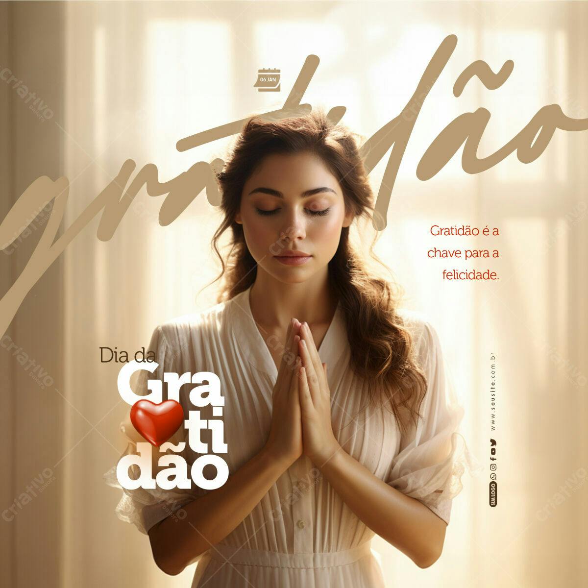 Post para o Dia da Gratidão PSD Editável