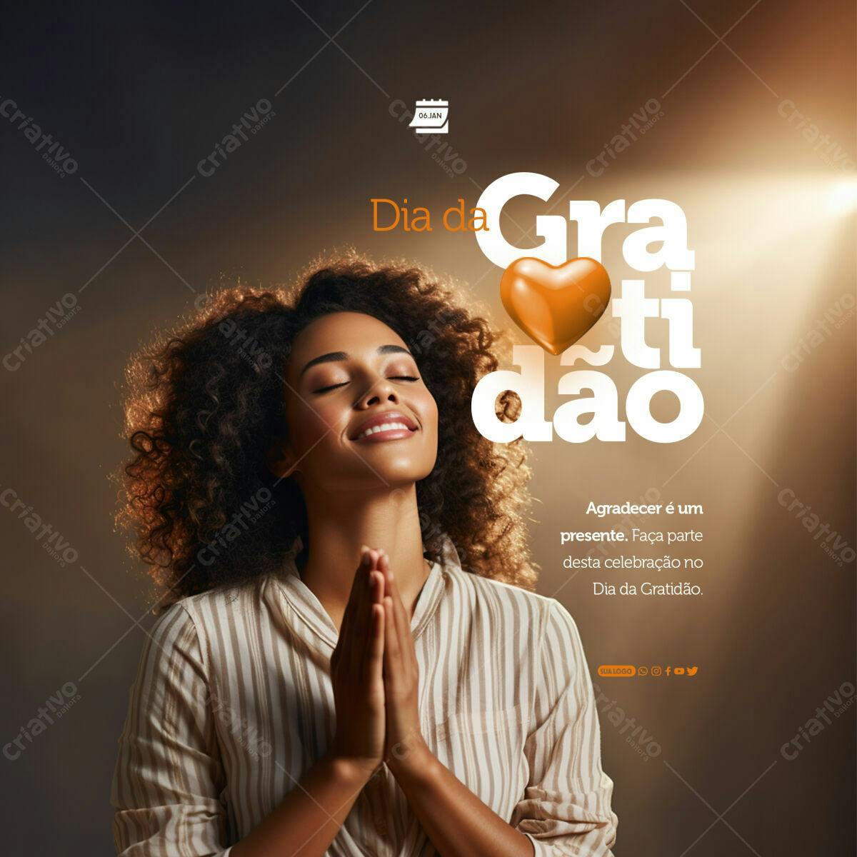 Flyer Dia da Gratidão PSD Editável