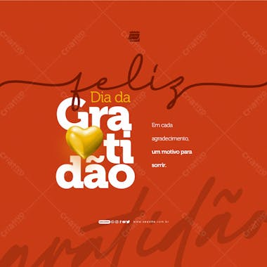 Social media dia da gratidão feliz dia