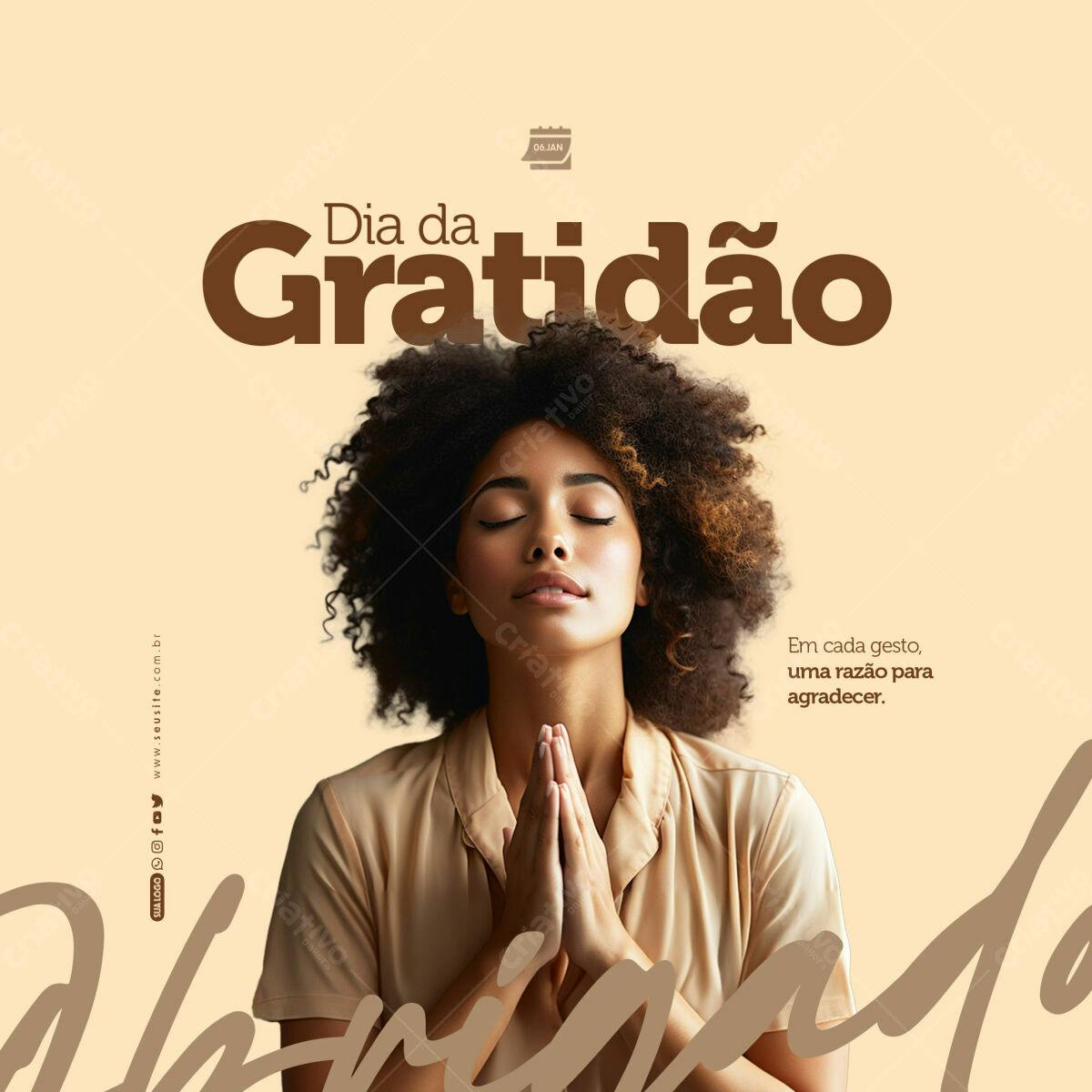 Post para o Dia da Gratidão PSD Editável