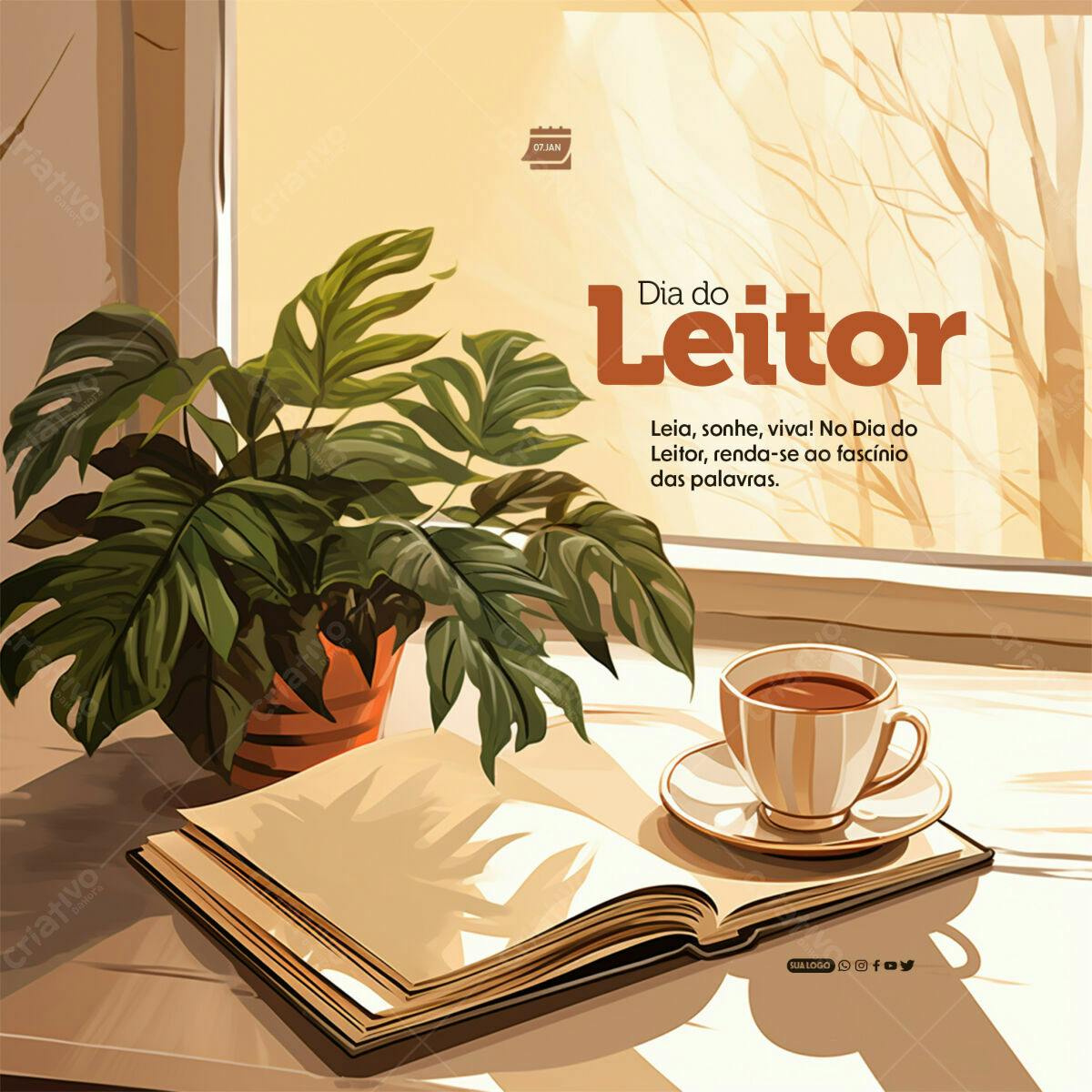 Flyer Dia do Leitor PSD Editável