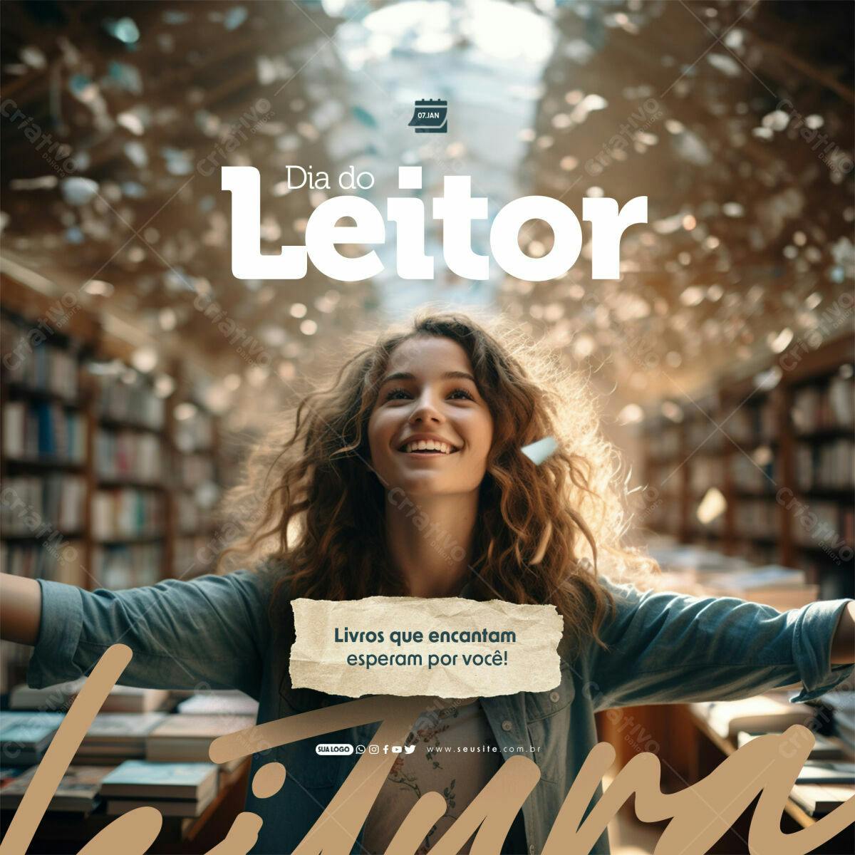 Post para o Dia do Leitor PSD Editável