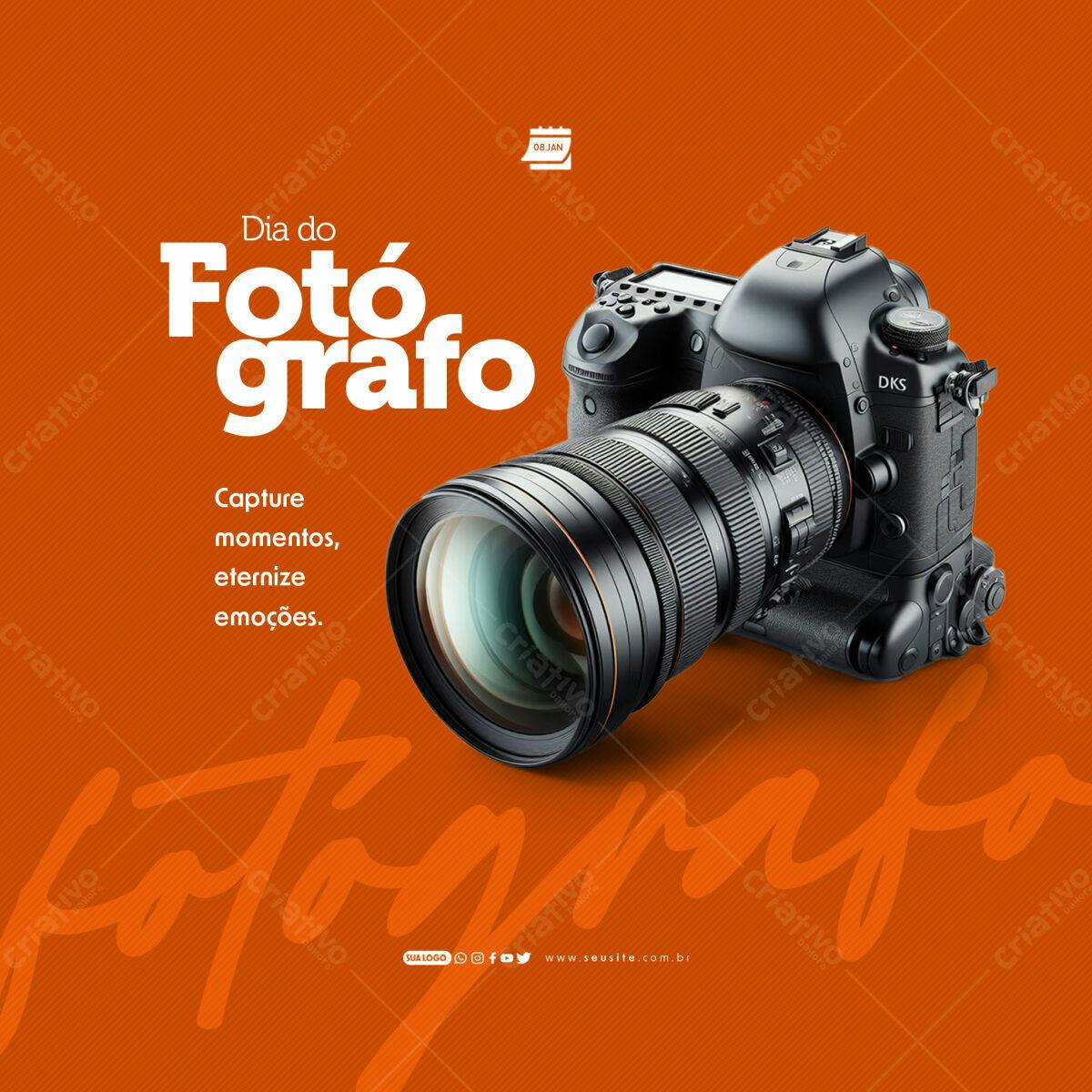 Post para o Dia do Fotógrafo PSD Editável