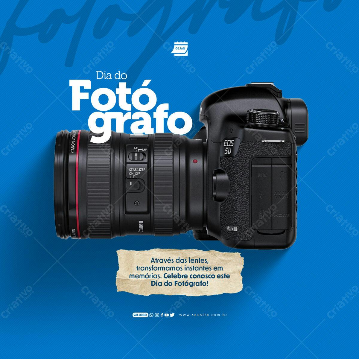 Post para Dia do Fotógrafo PSD Editável