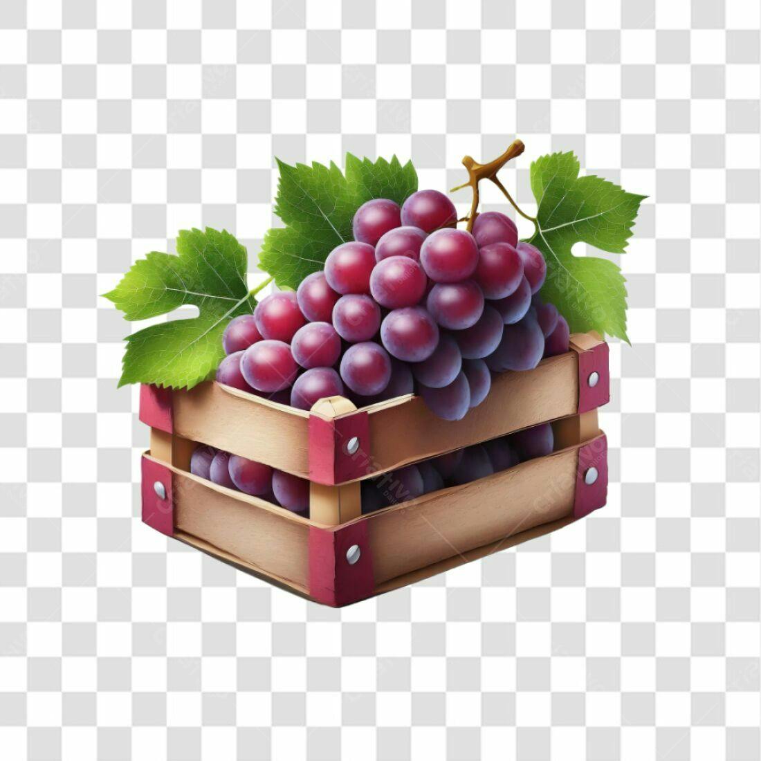 Icone Uvas em Caixa PNG com fundo transparente