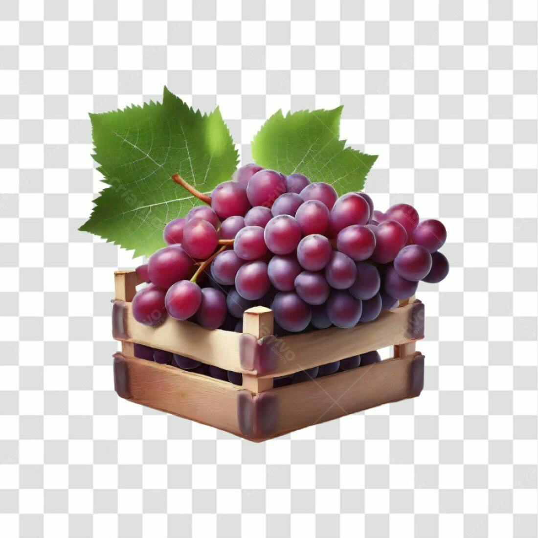 Icone Uvas em Caixa PNG com fundo transparente