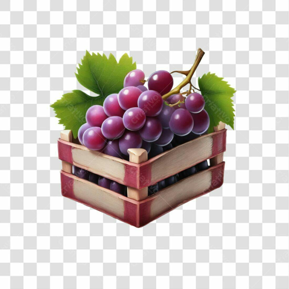 Icone Uvas em Caixa PNG com fundo transparente