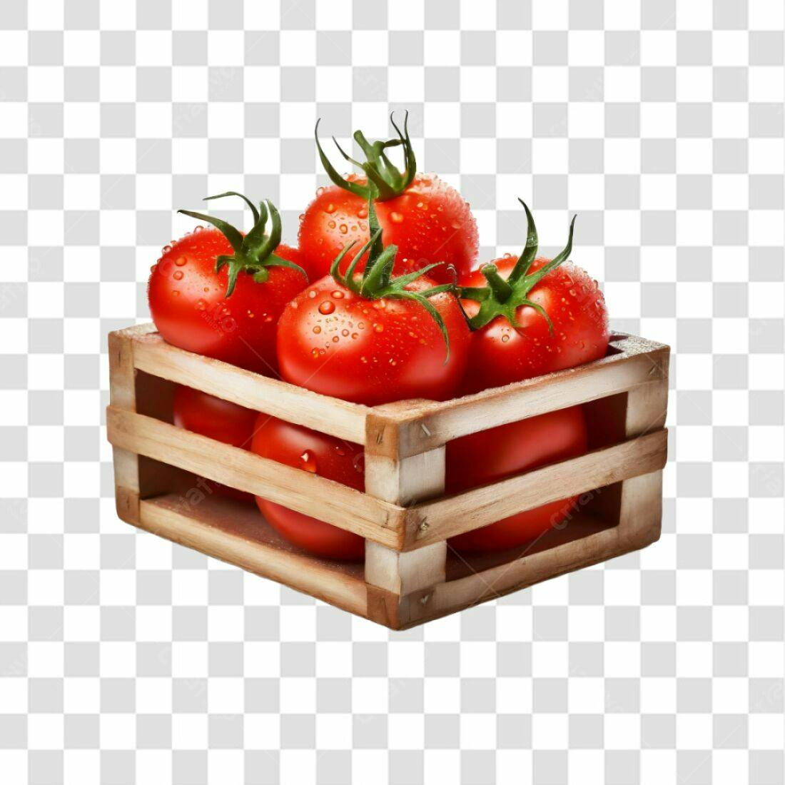Icone Tomates Frescos Caixa Madeira PNG com fundo transparente