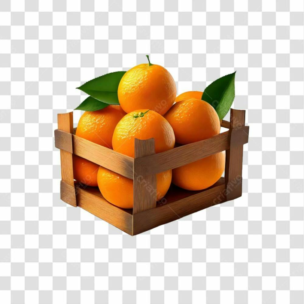 Elemento Caixote Com Laranja Para Composição Png Transparente Sem Fundo 04