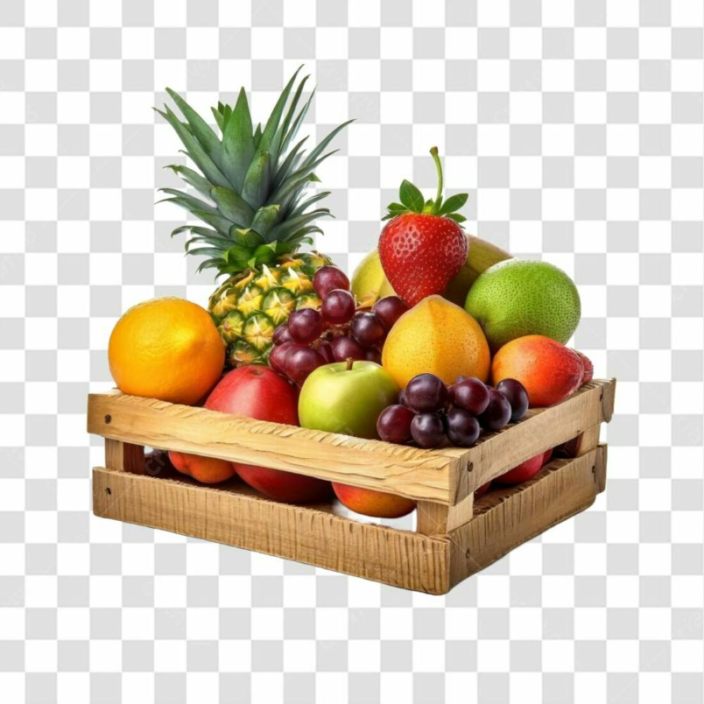 Elemento Caixote Com Frutas Para Composição Png Transparente Sem Fundo 01