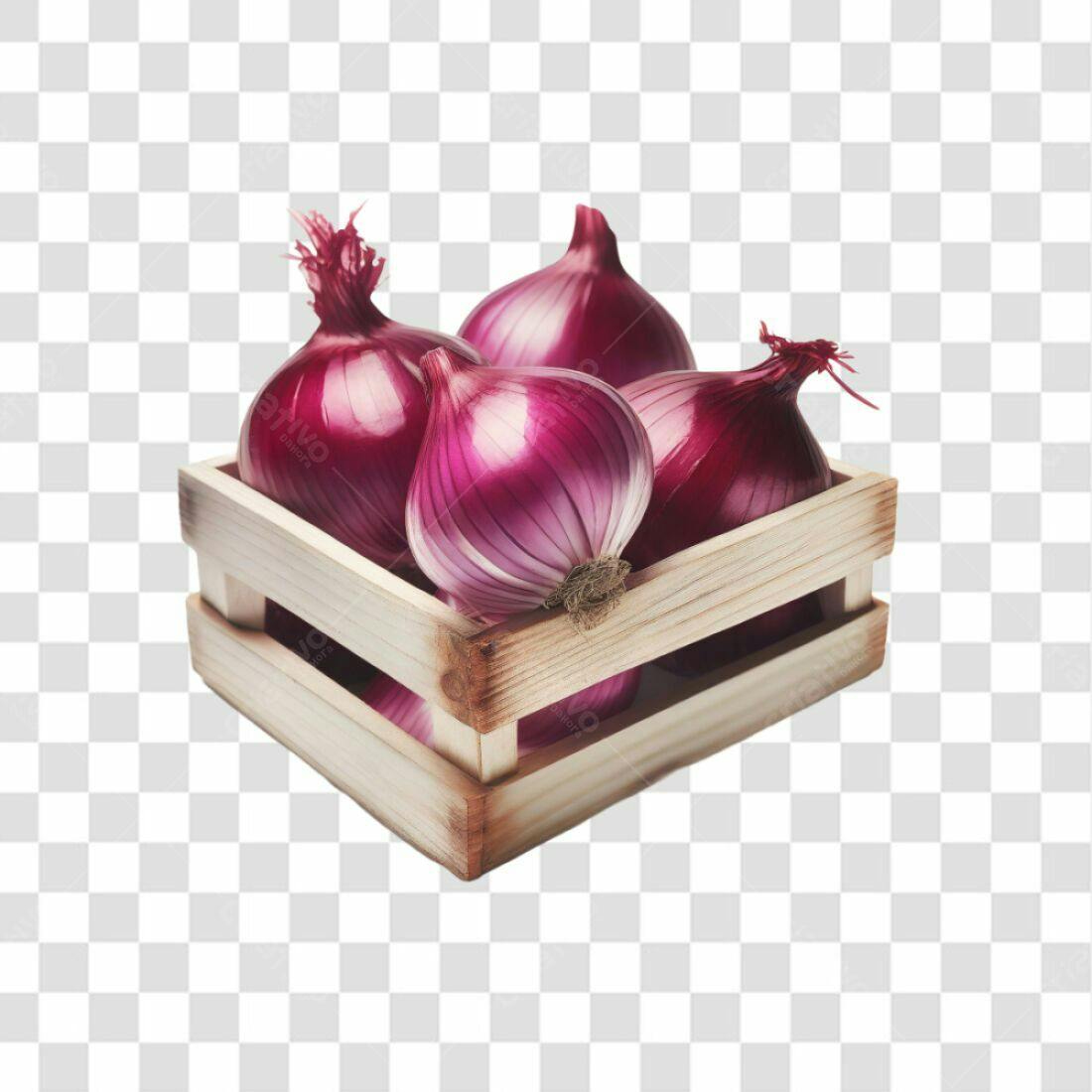 Imagem Cebola Roxa em Caixa PNG com fundo transparente