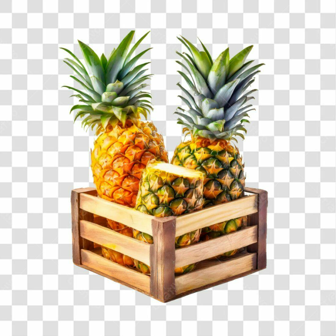Imagem Abacaxi Caixote PNG com fundo transparente