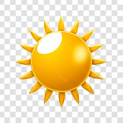 Elemento Sol 3D Para Composição Png Transparente Sem Fundo 01