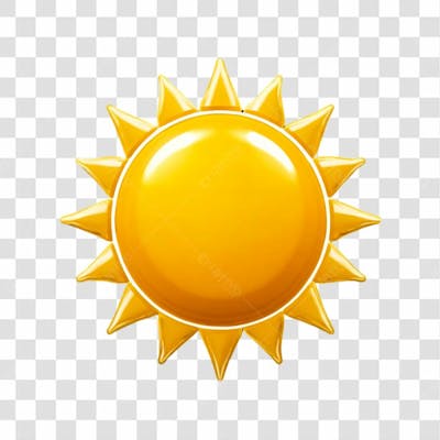 Elemento Sol 3D Para Composição Png Transparente Sem Fundo 08