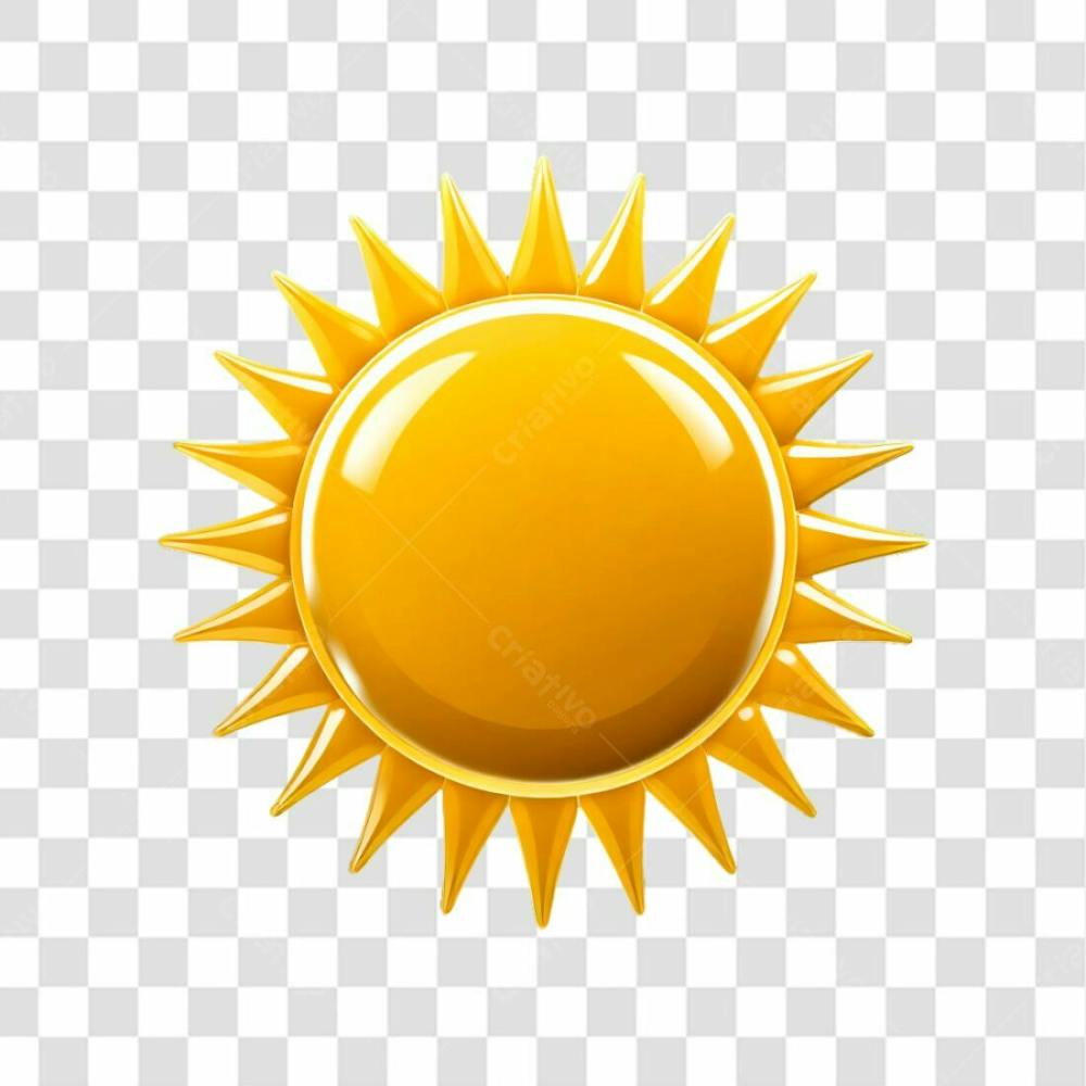Elemento Sol 3D Para Composição Png Transparente Sem Fundo 02