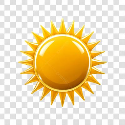 Elemento Sol 3D Para Composição Png Transparente Sem Fundo 02