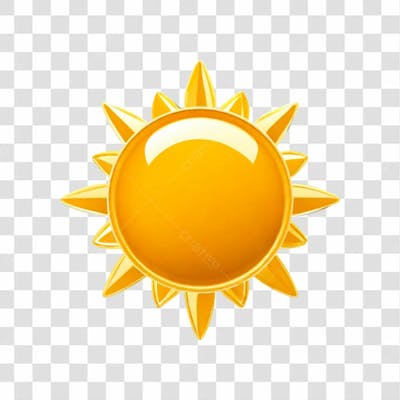 Elemento Sol 3D Para Composição Png Transparente Sem Fundo 03