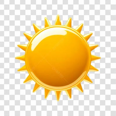Elemento Sol 3D Para Composição Png Transparente Sem Fundo 04
