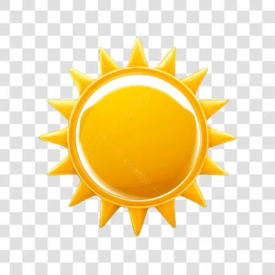 Elemento Sol 3D Para Composição Png Transparente Sem Fundo 05