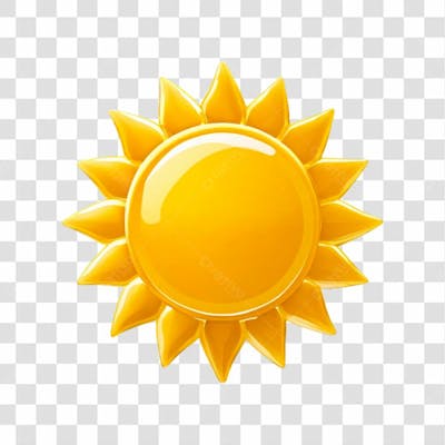 Elemento Sol 3D Para Composição Png Transparente Sem Fundo 06