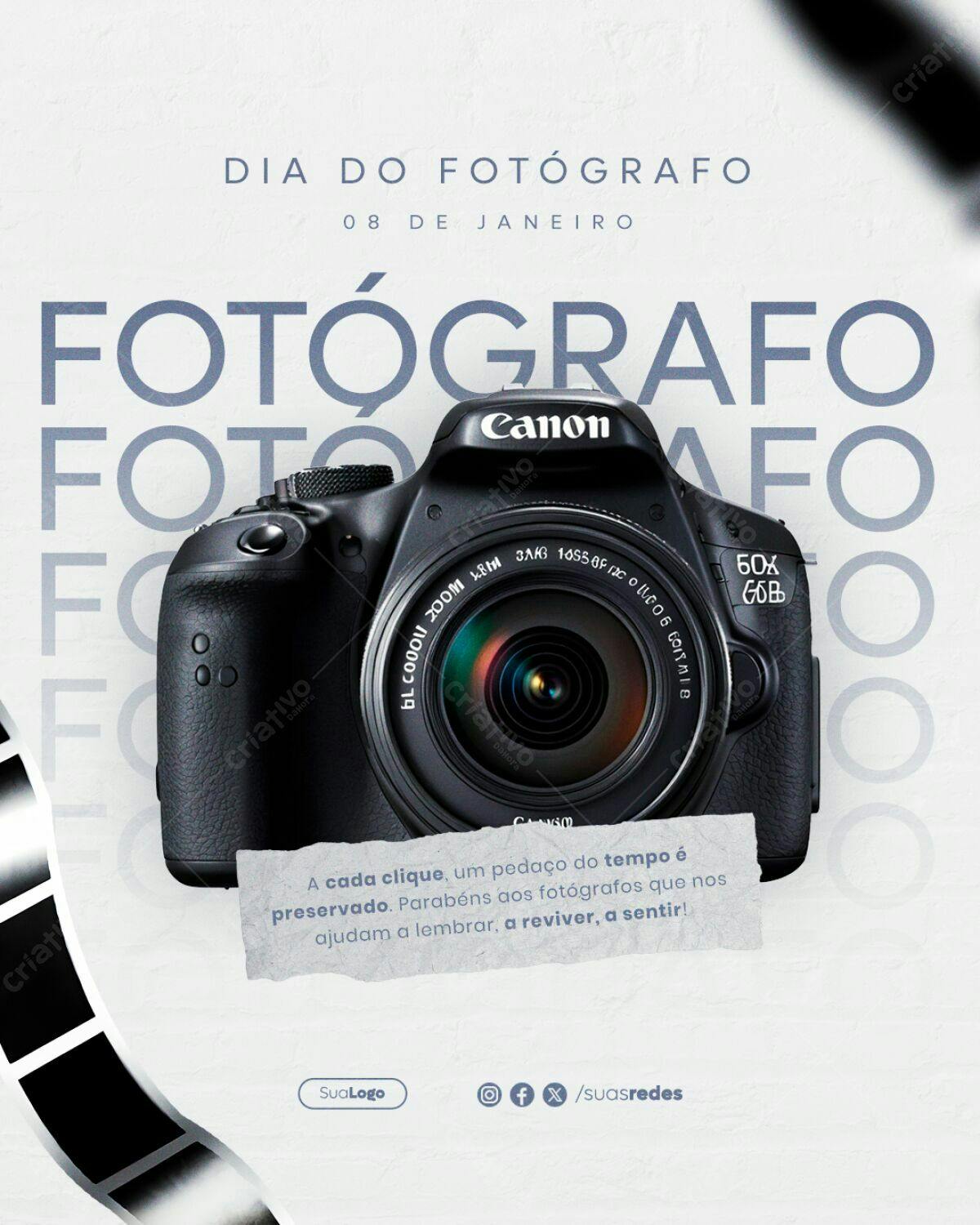 Flyer Dia do Fotógrafo PSD Editável