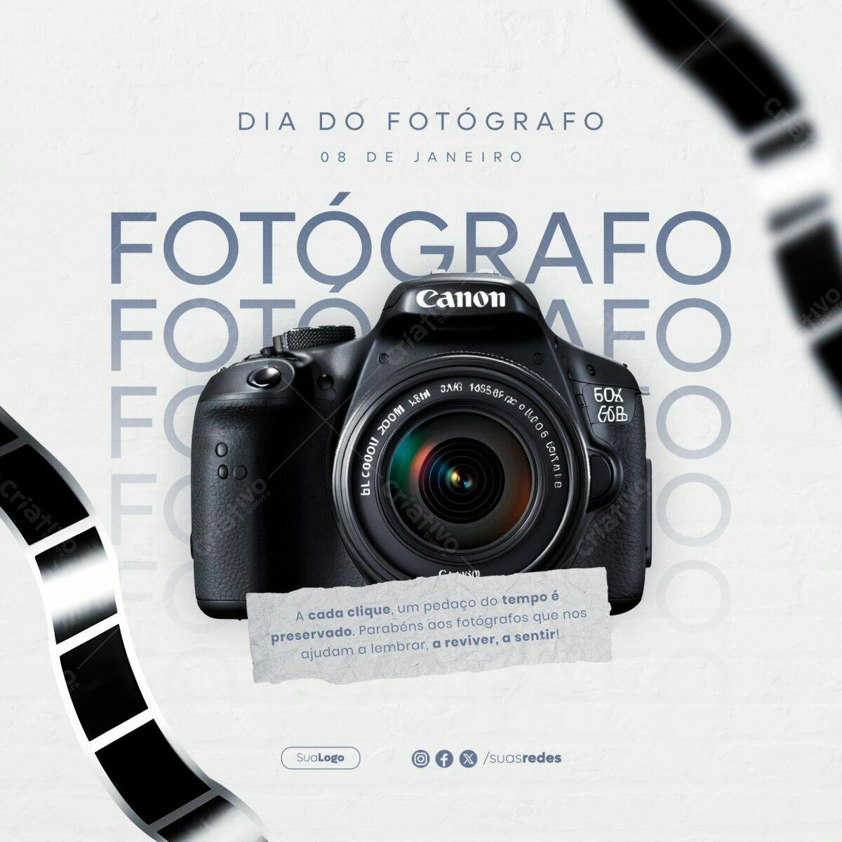 Flyer Dia do Fotógrafo PSD Editável