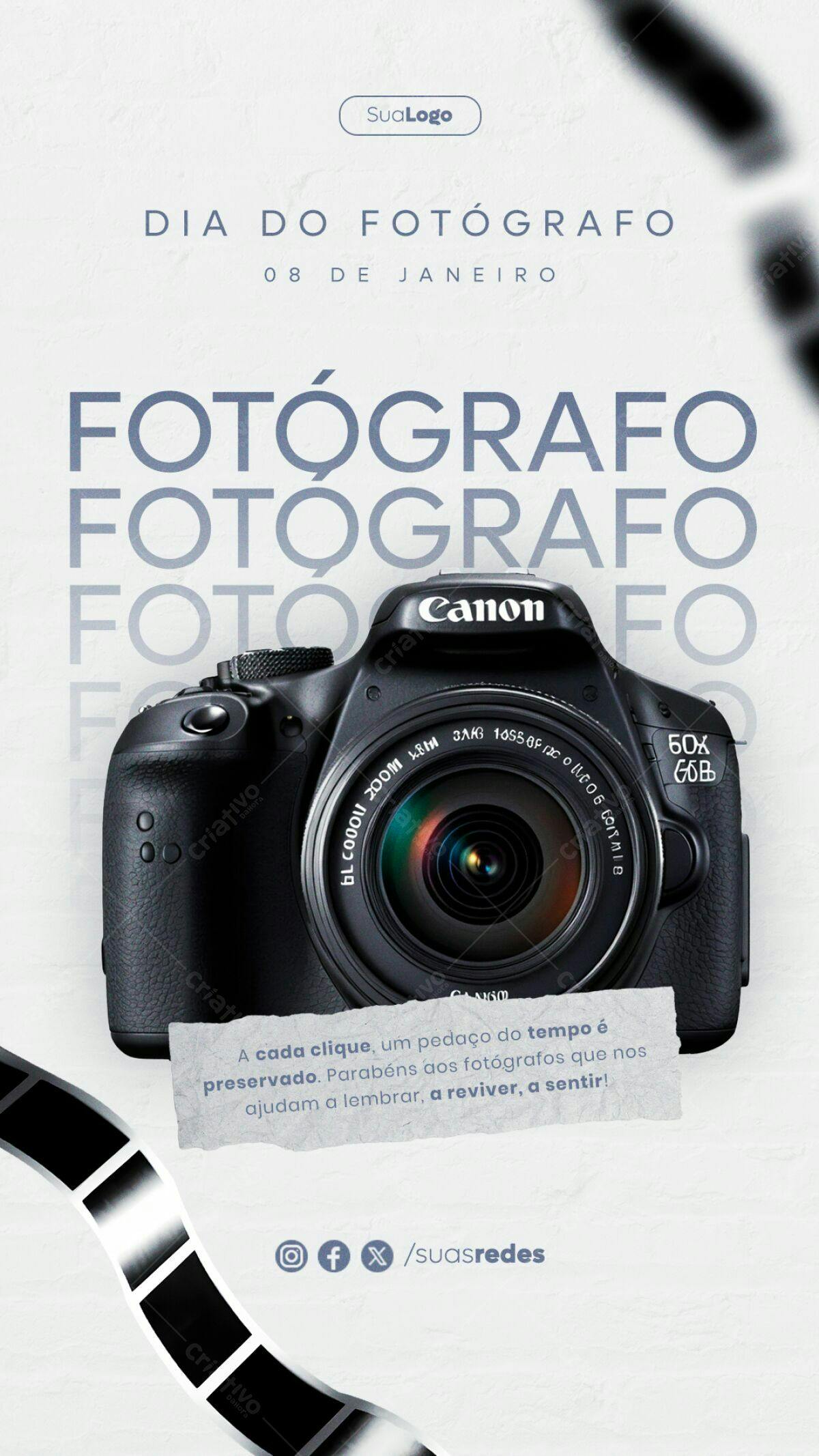 Flyer Dia do Fotógrafo PSD Editável