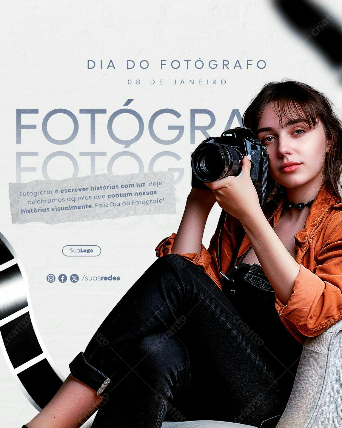 Flyer Dia do Fotógrafo PSD Editável
