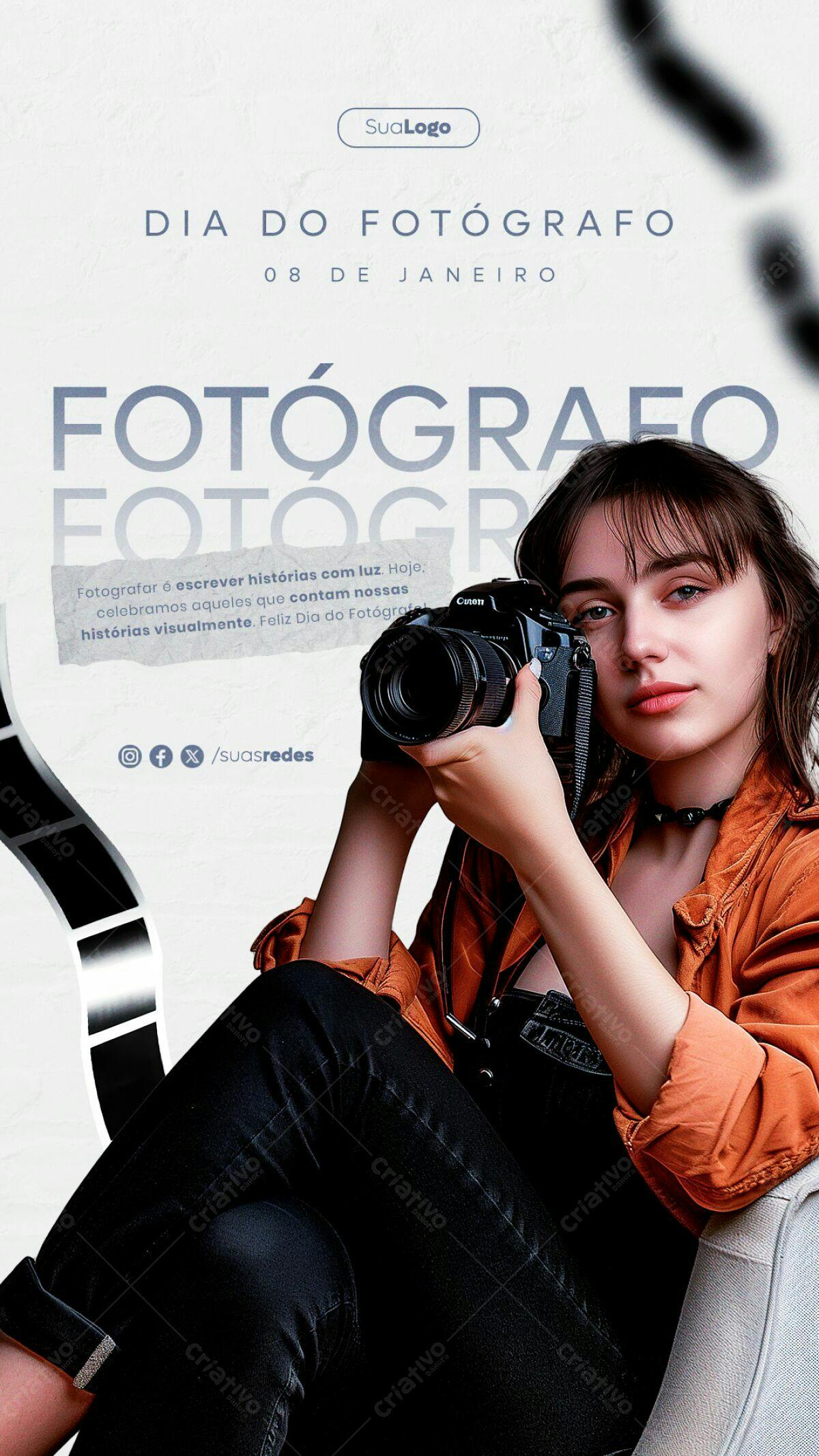 Flyer Dia do Fotógrafo PSD Editável