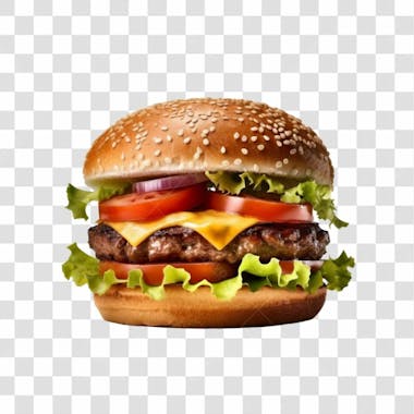 Elemento hamburguer para composição png transparente sem fundo 02