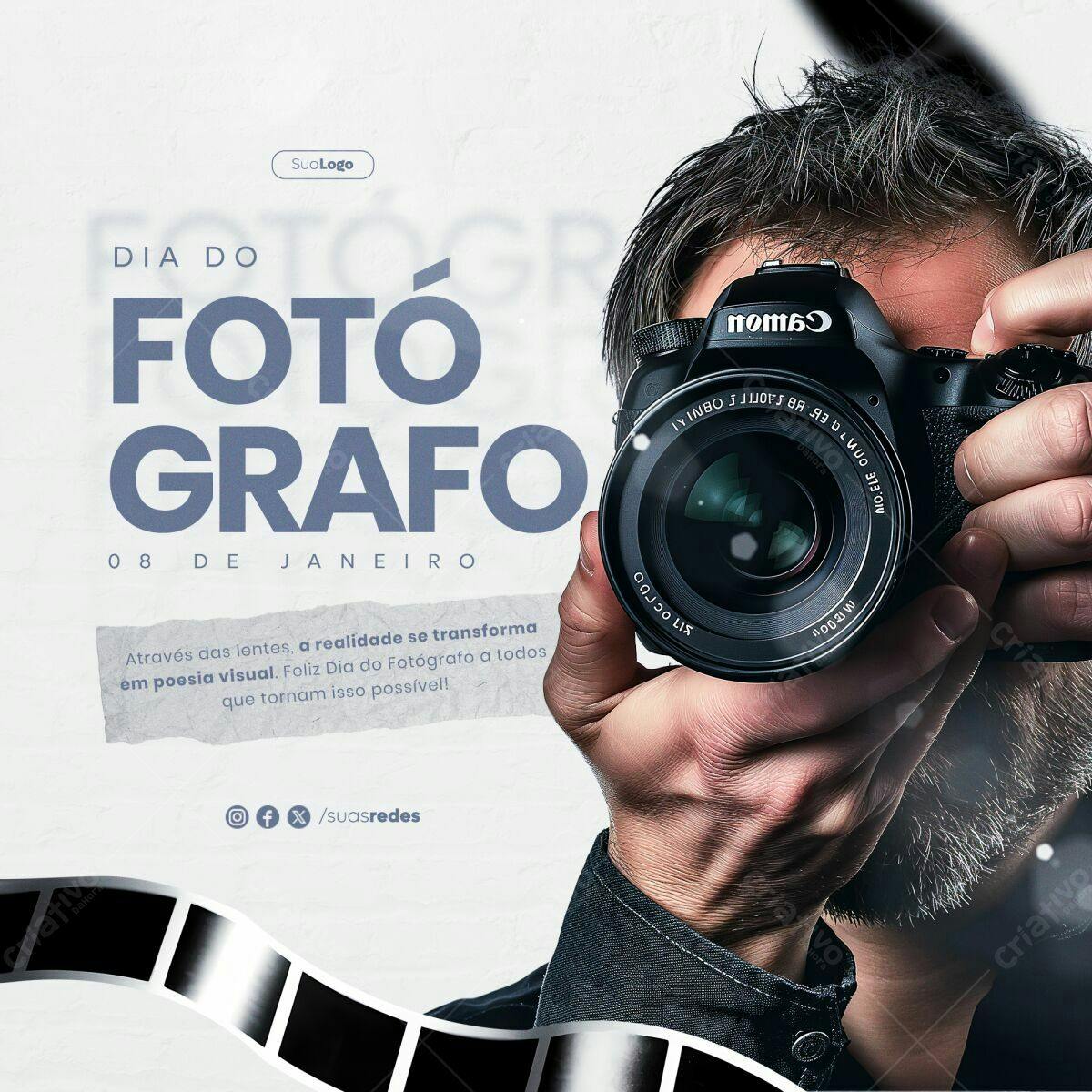 Flyer Dia do Fotógrafo PSD Editável