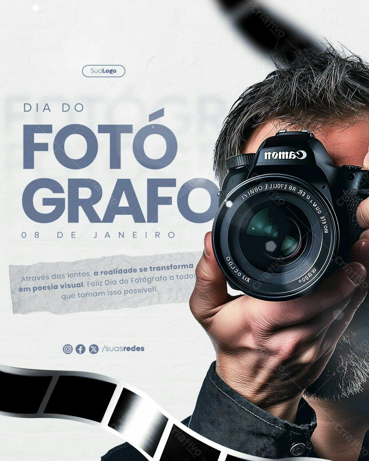 Flyer Dia do Fotógrafo PSD Editável