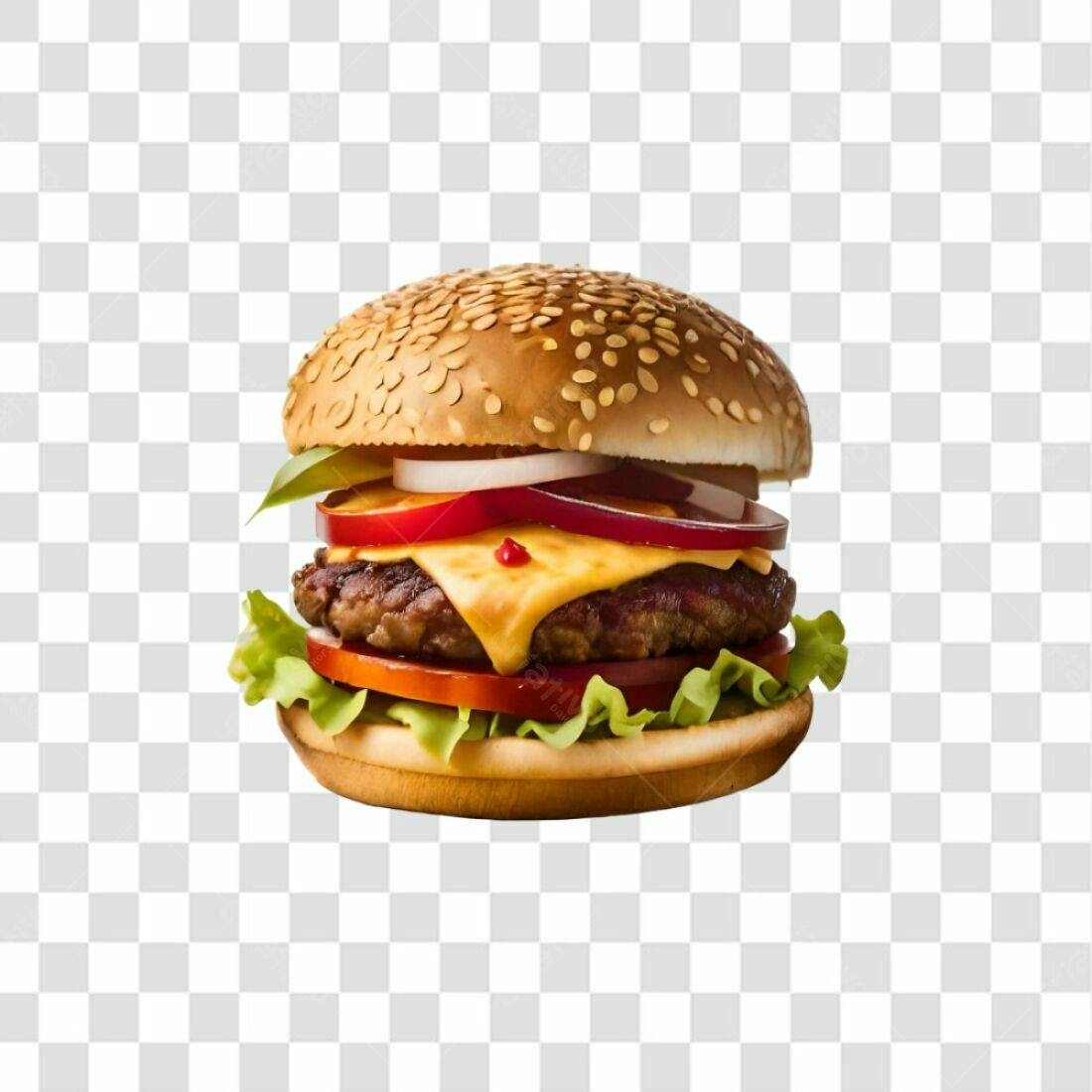 Imagem PNG de hambúrguer com fundo transparente