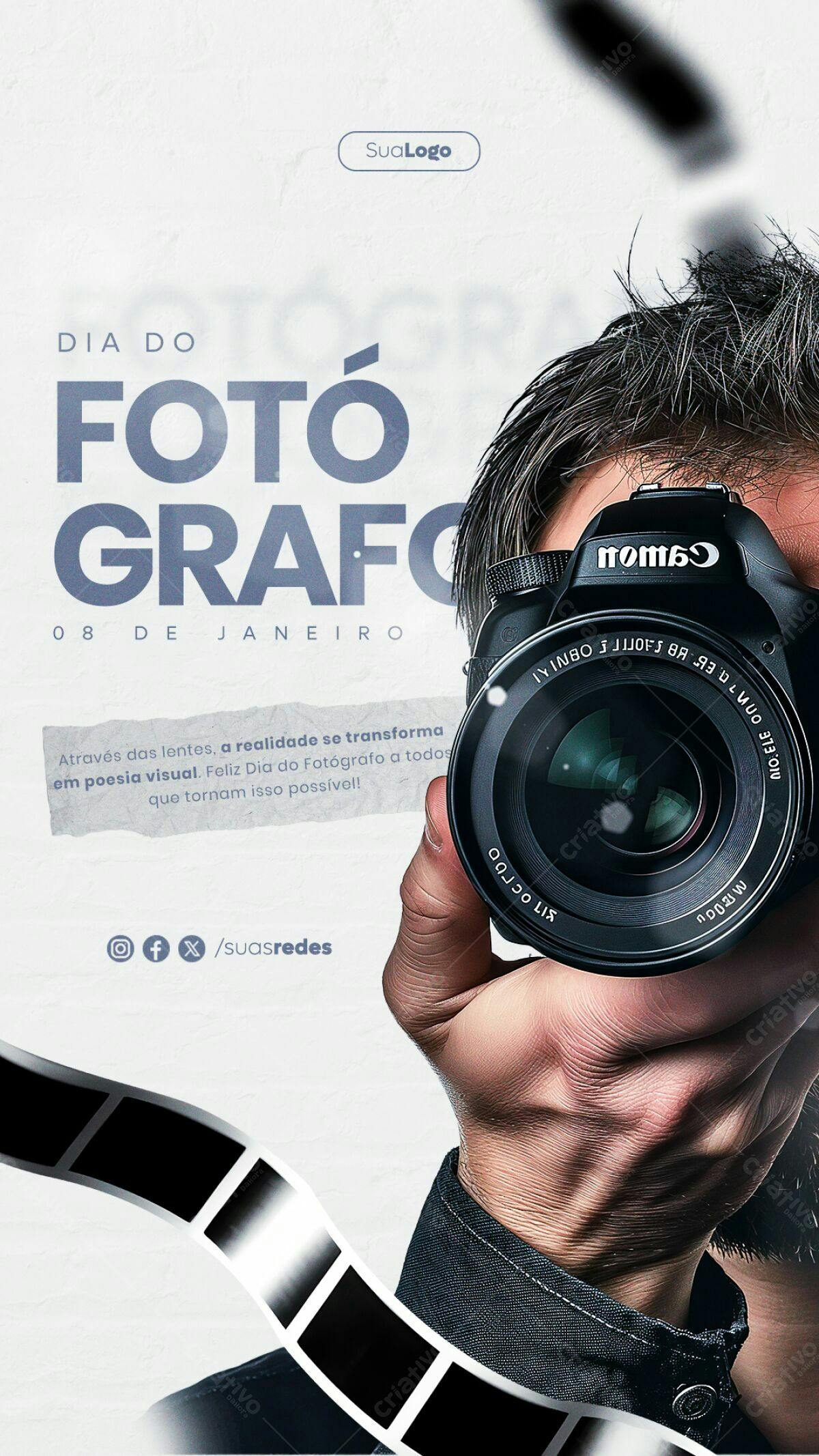 Flyer Dia do Fotógrafo PSD Editável