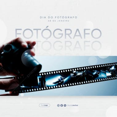 Dia do fotógrafo 8 de janeiro feed social media post