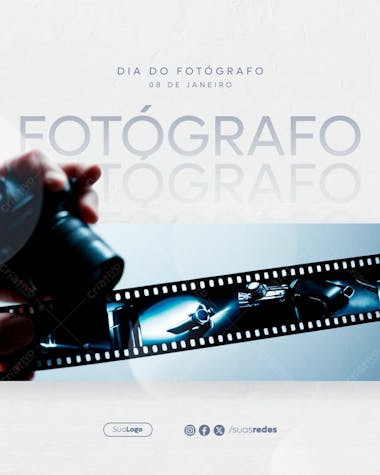 Dia do fotógrafo 8 de janeiro feed vertical social media post