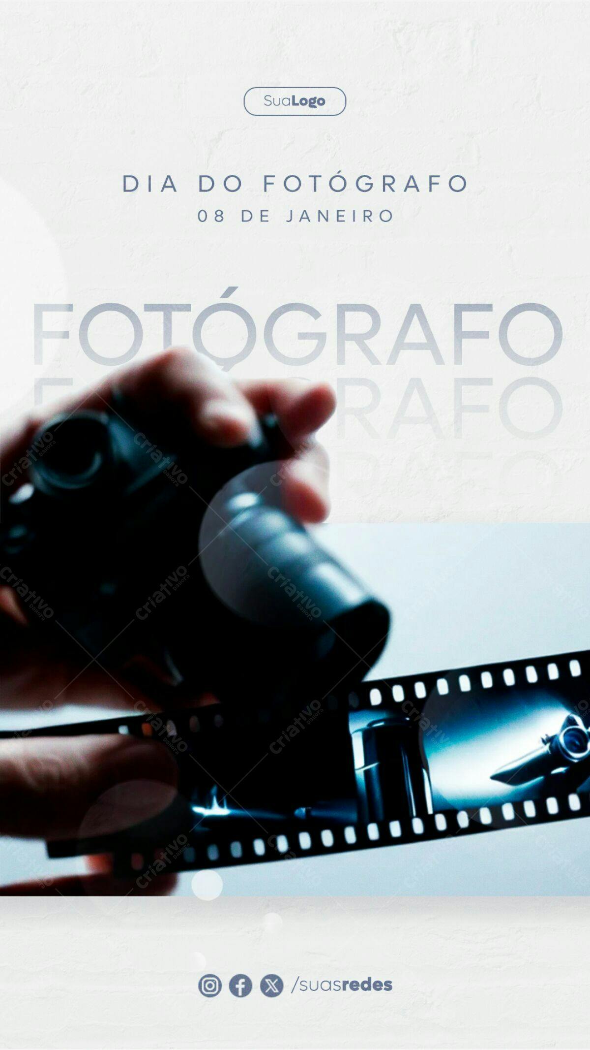 Flyer Dia do Fotógrafo PSD Editável