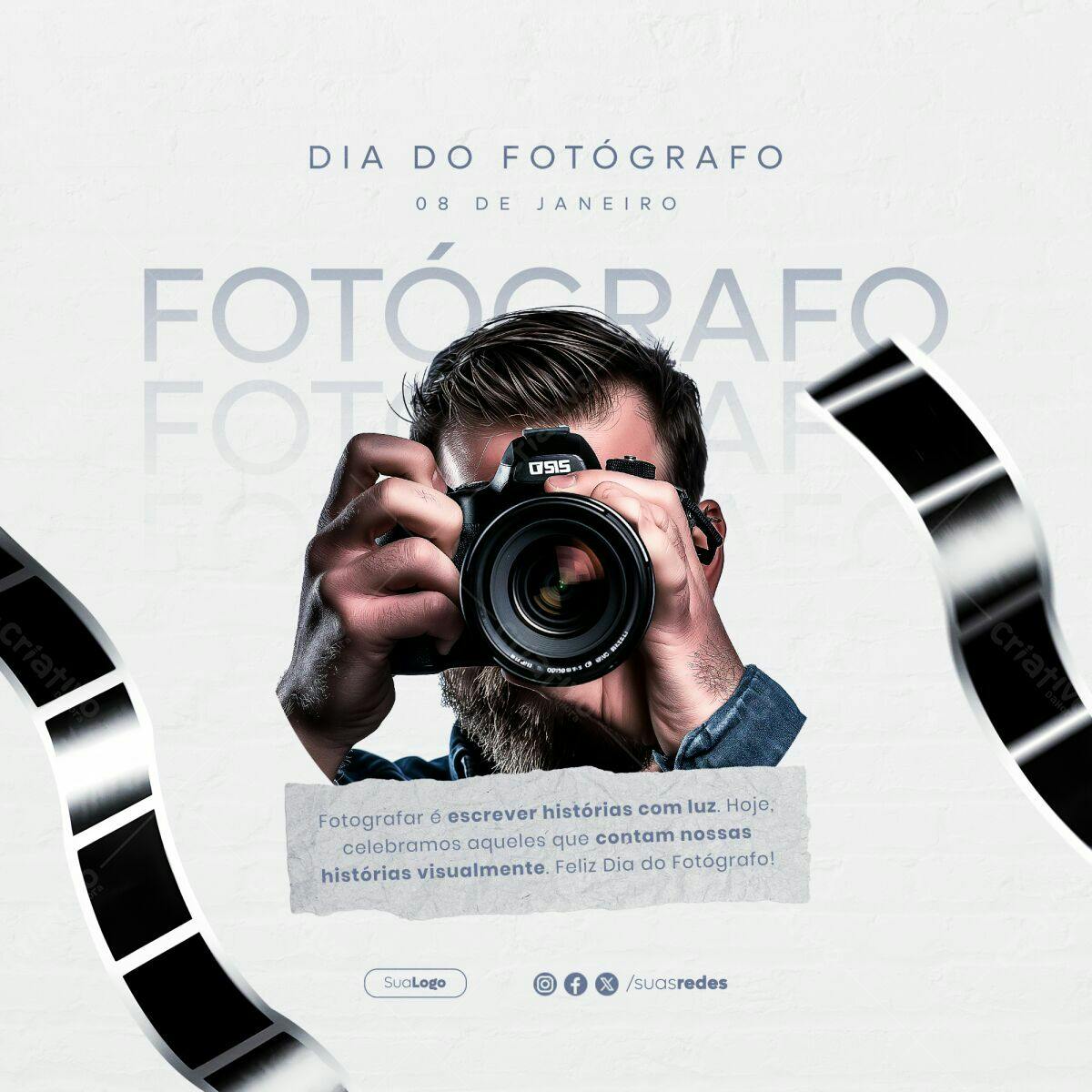 Flyer Dia do Fotógrafo PSD Editável