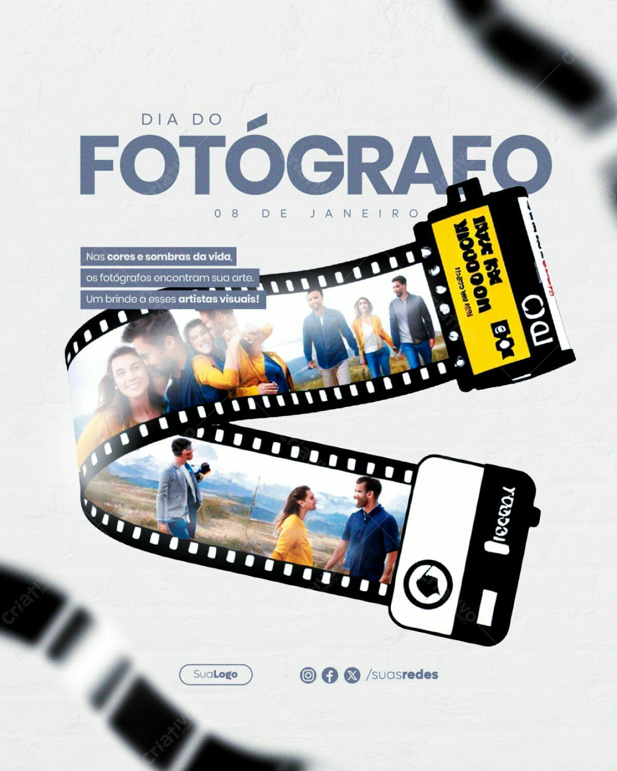 Flyer Dia do Fotógrafo PSD Editável
