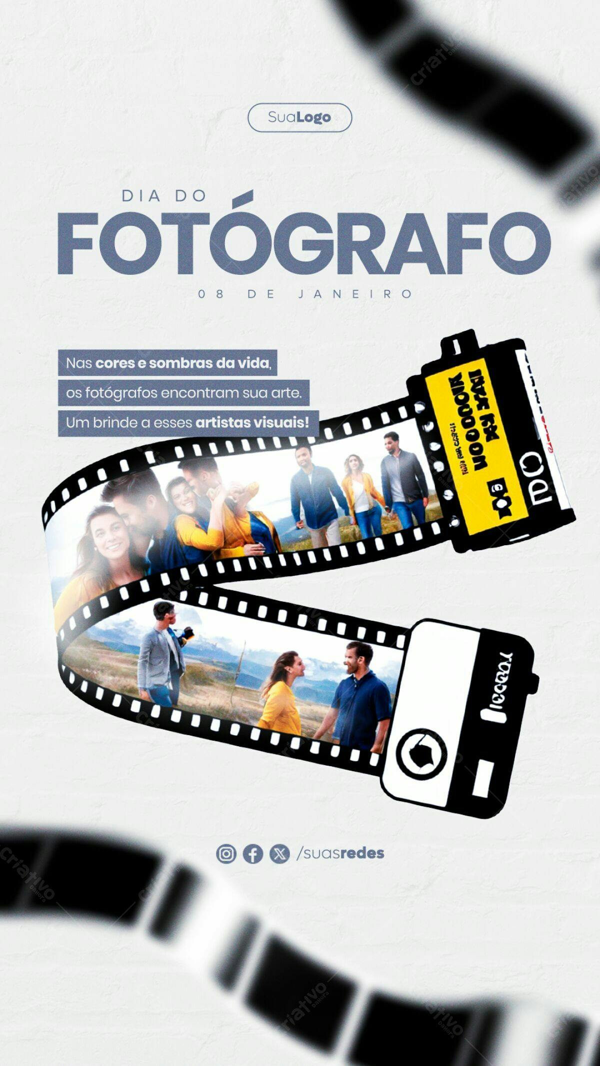 Flyer Dia do Fotógrafo PSD Editável