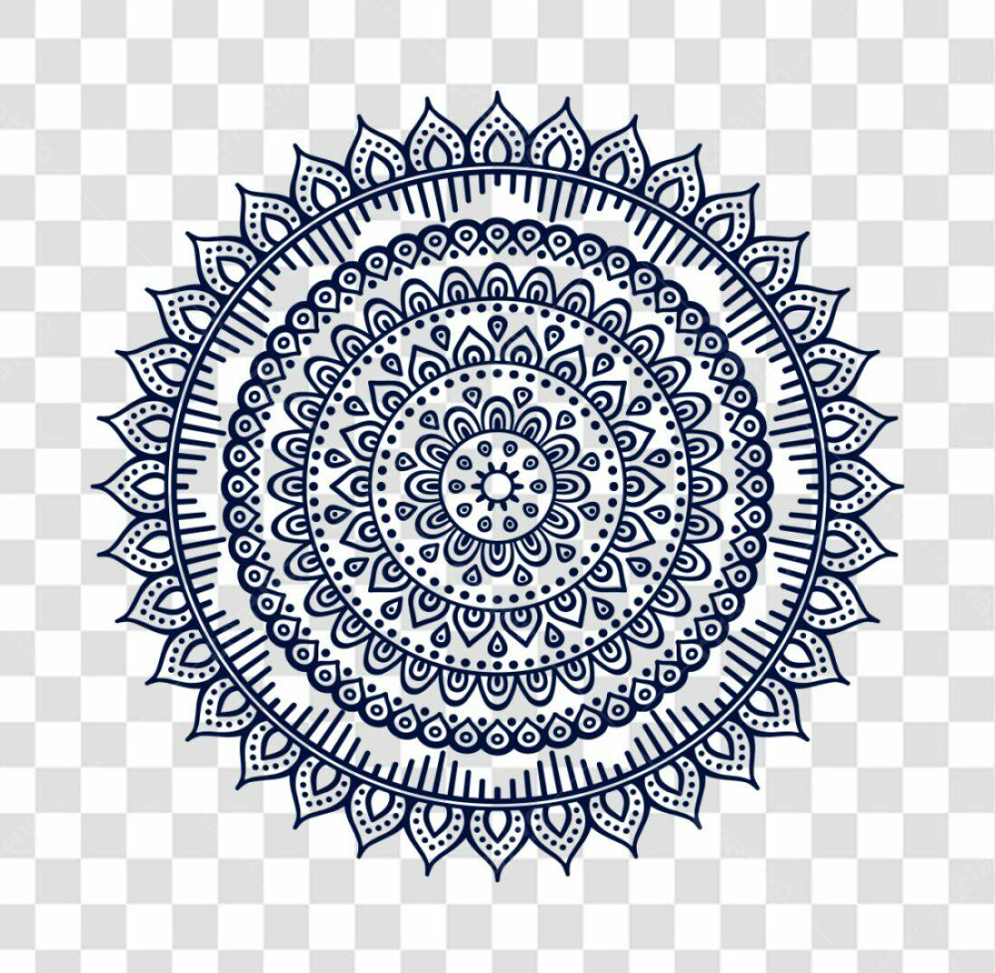 Ícone Mandala Azul e Branco PNG com fundo transparente