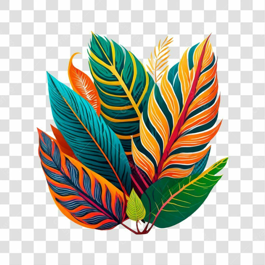Icone Folhas Tropicais PNG com fundo transparente