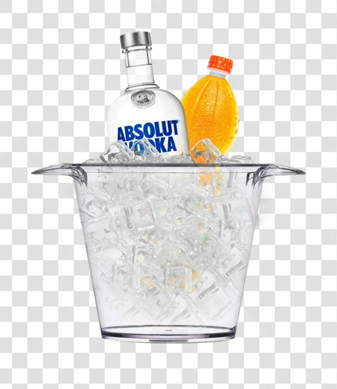 Imagem Balde Gelo Vodka Laranja PNG com fundo transparente