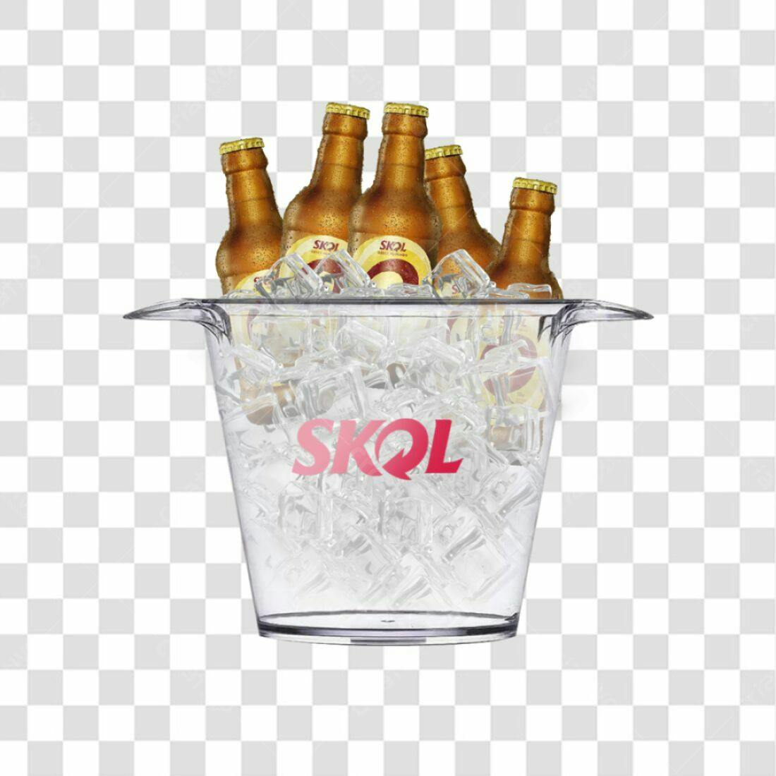 Balde de Cerveja Skol PNG com fundo transparente