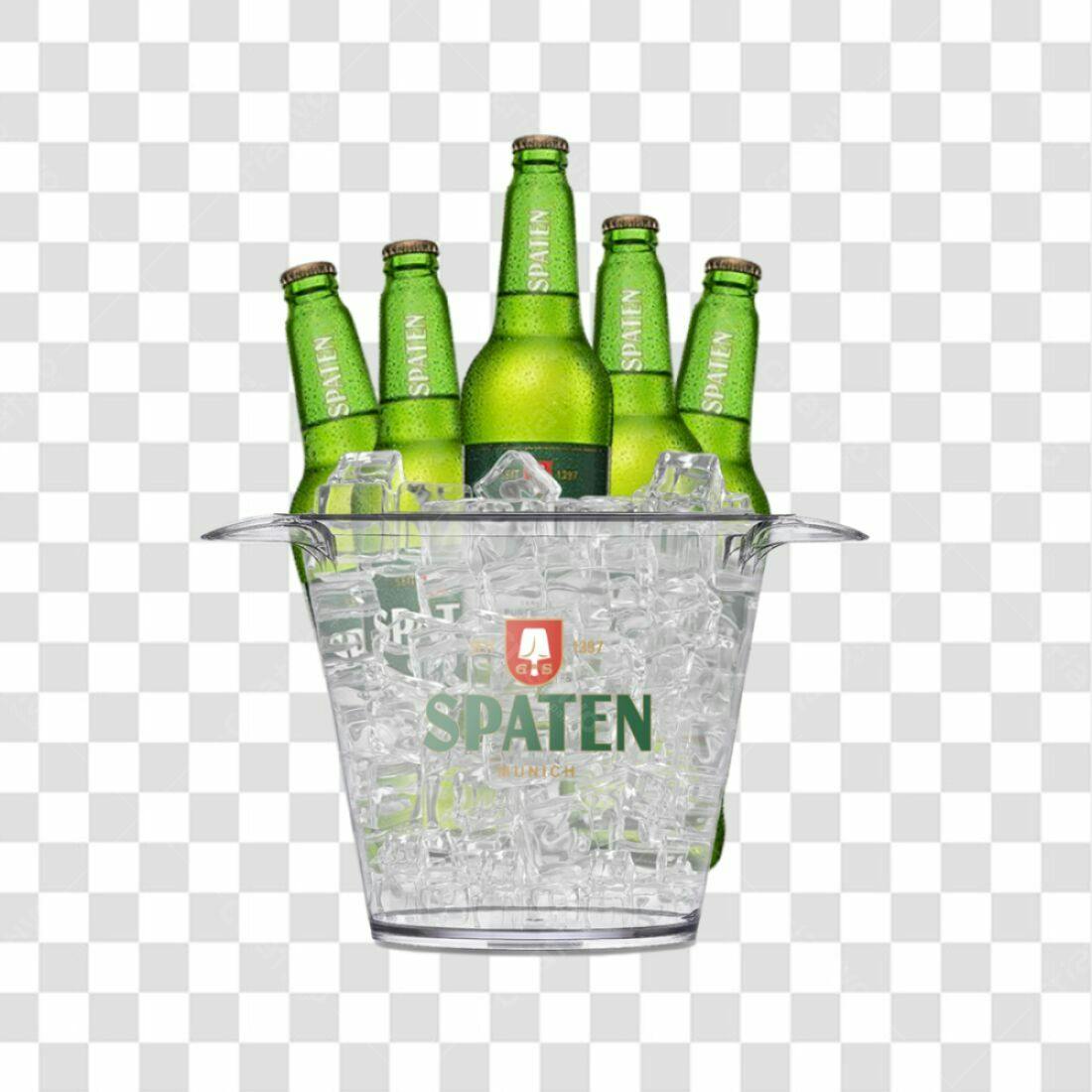 Imagens de Cervejas Spaten em Balde de Gelo PNG com fundo transparente